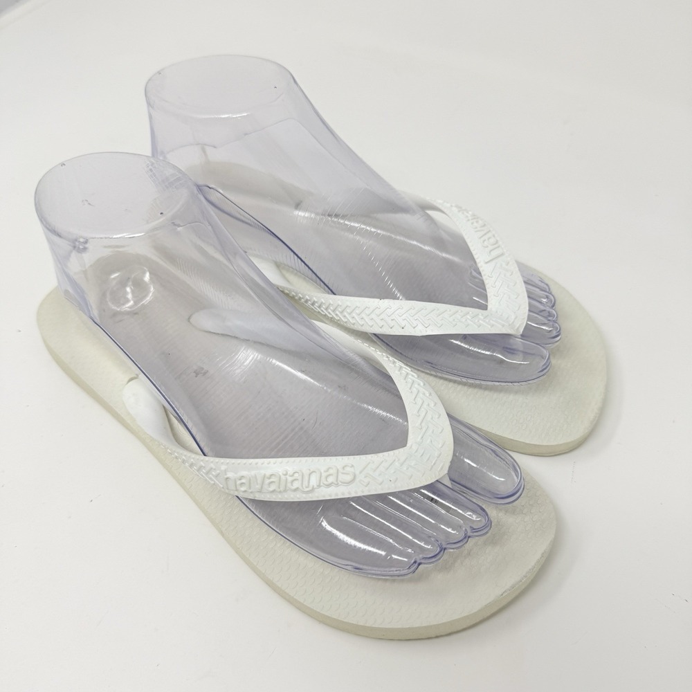 Havaianas US9/10W (39/40) White Brazil Flip Flops Thong Sandals Shoes Rubber
